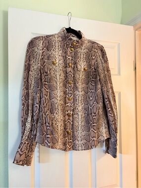 Zimmermann Snakeskin Gold Button Down Top Size 0
